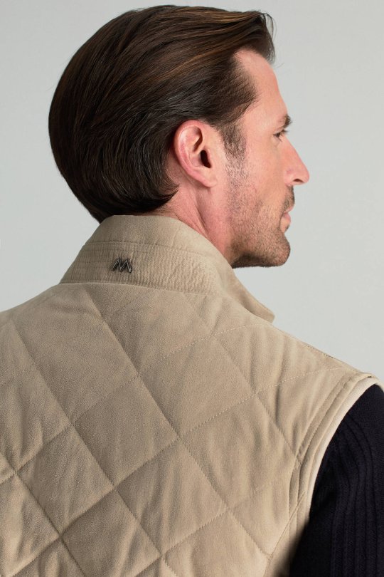 Krem Rengi Kapitone Yelek