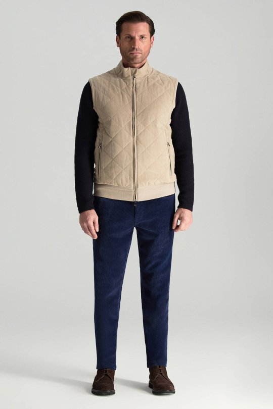 Krem Rengi Kapitone Yelek