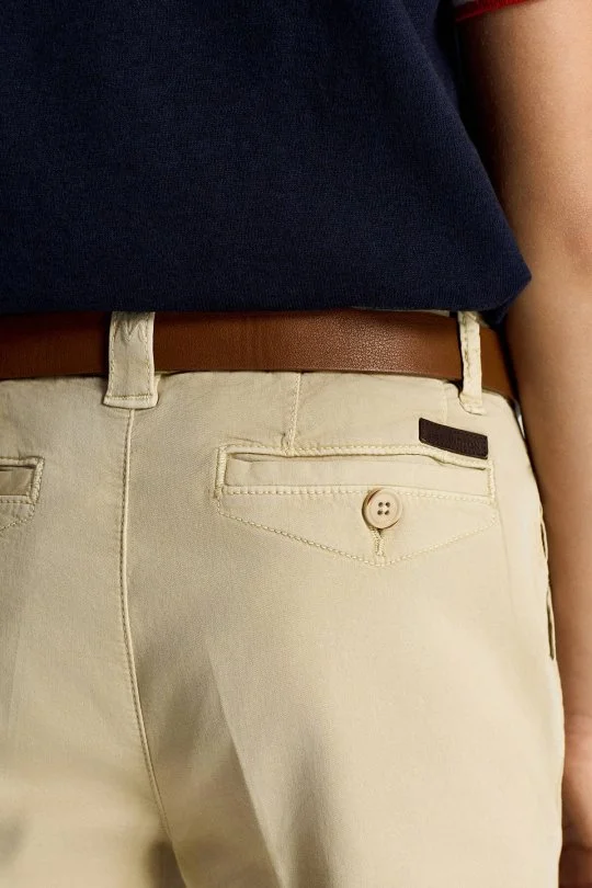 Krem Rengi Yazlık Çocuk Chino Pantolon