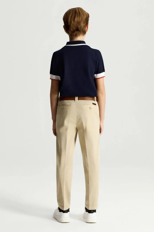 Krem Rengi Yazlık Çocuk Chino Pantolon