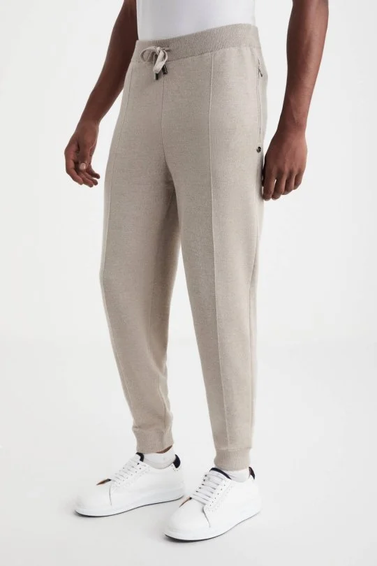 Hemington - Kum Rengi Merino Yün Activewear Triko Pantolon (2)