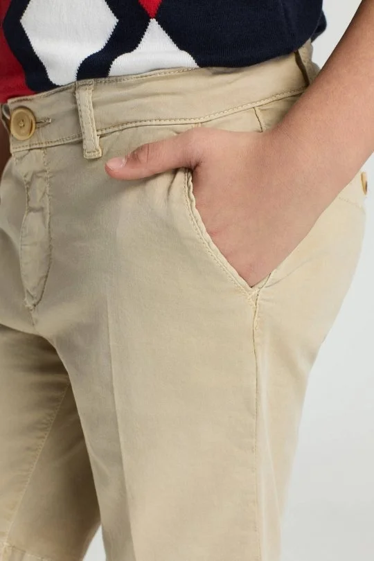 Hemington - Kum Rengi Pamuk Chino Çocuk Bermuda Şort (3)