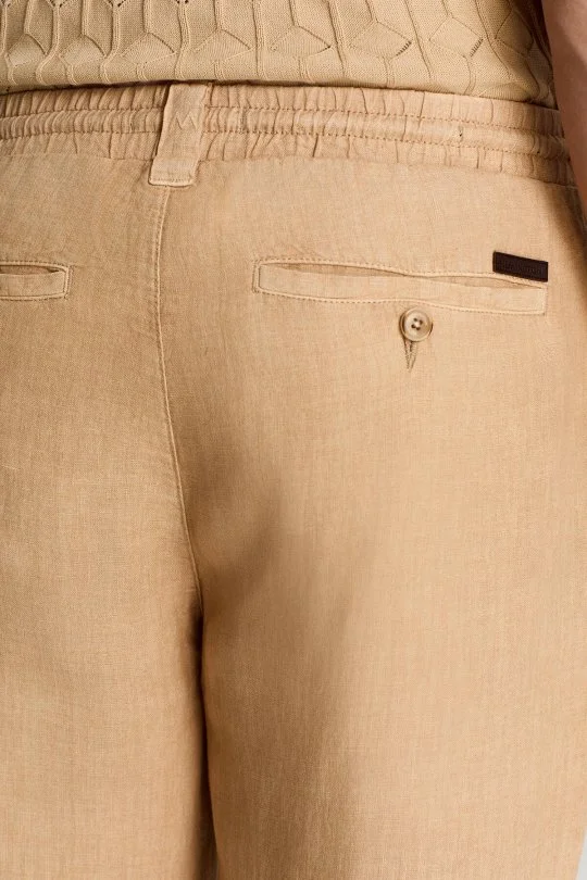 Hemington - Saf Keten Bağcıklı Kum Rengi Pantolon (4)