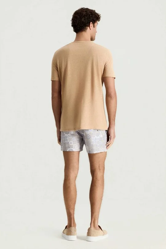 Hemington - Saf Keten Kum Rengi Bisiklet Yaka T-Shirt (4)