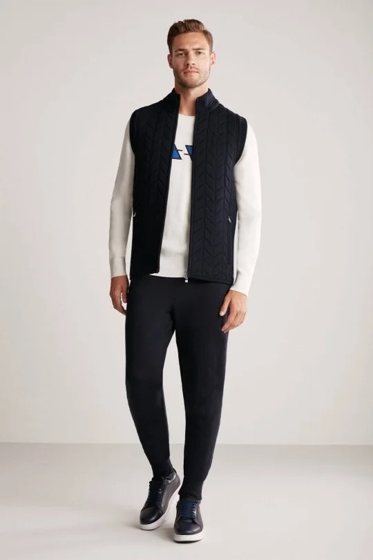 Hemington - Lacivert Activewear Merino Yün Triko Yelek (1)