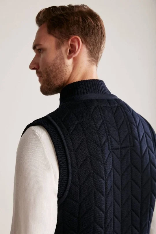 Hemington - Lacivert Activewear Merino Yün Triko Yelek (2)
