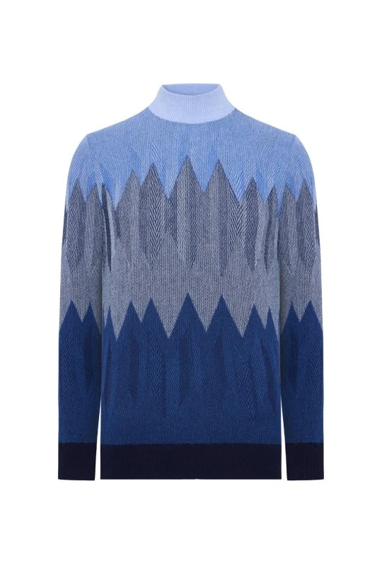 Hemington - Balıkçı Yaka Desen Kaşmir Lacivert Kazak (5)