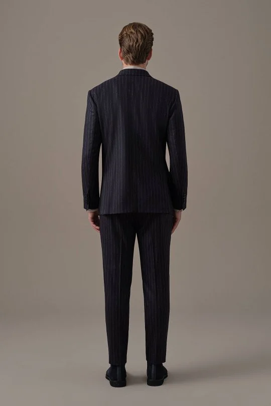 Hemington - Lacivert Beyaz Chalkstripe Desen Kruvaze Ceket (7)