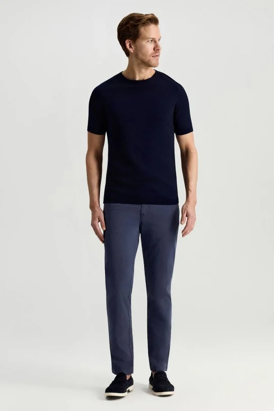 Hemington - Bisiklet Yaka Lacivert Giza Pamuk Triko T-Shirt (2)