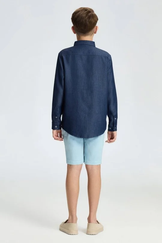 Hemington - Lacivert Denim Çocuk Gömlek (3)