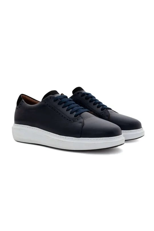 Hemington - Lacivert El Yapımı Deri Sneaker (1)