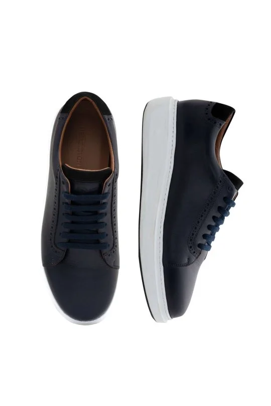Hemington - Lacivert El Yapımı Deri Sneaker (4)