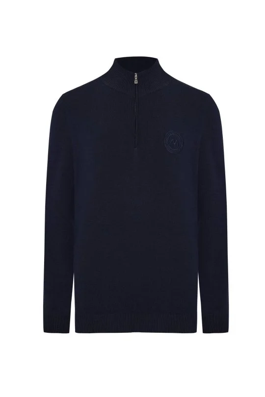 Hemington - Lacivert Fermuarlı Merino Yün Activewear Triko (6)