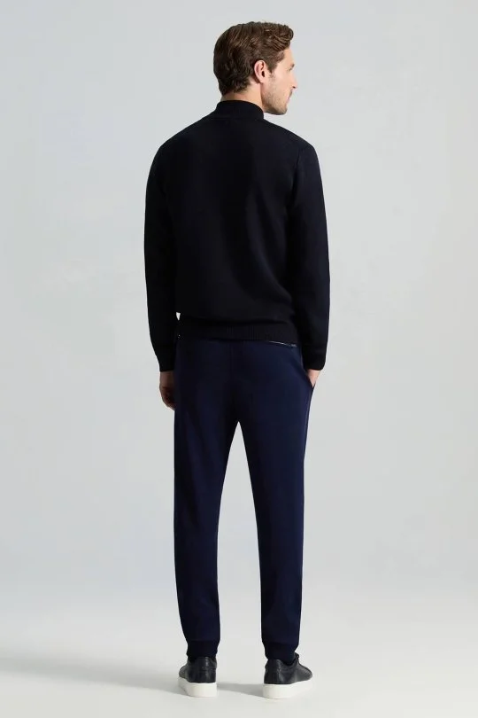 Hemington - Lacivert Fermuarlı Merino Yün Activewear Triko (3)