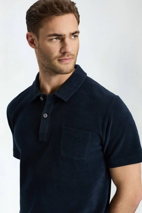 Hemington - Lacivert Havlu Kumaş Polo Yaka T-Shirt (2)