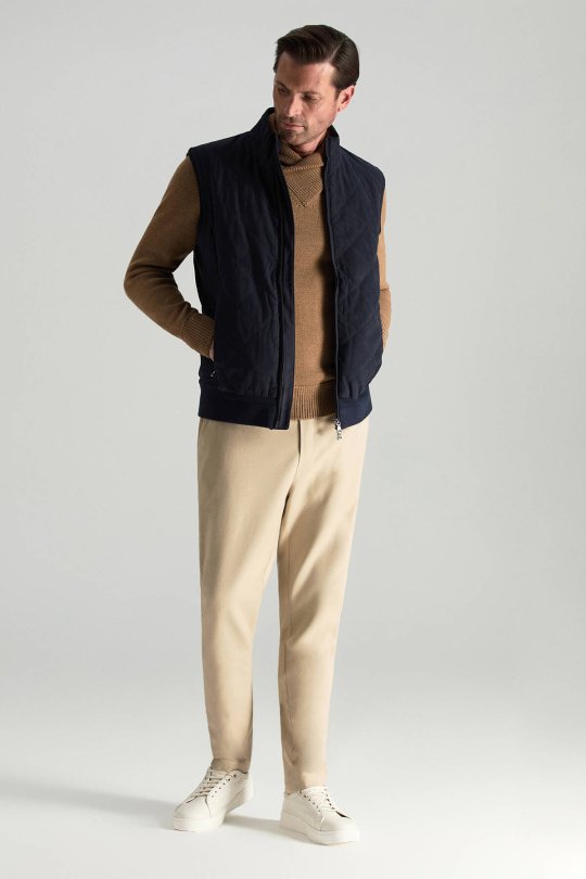 Lacivert Kapitone Yelek