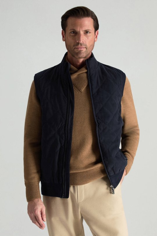 Lacivert Kapitone Yelek