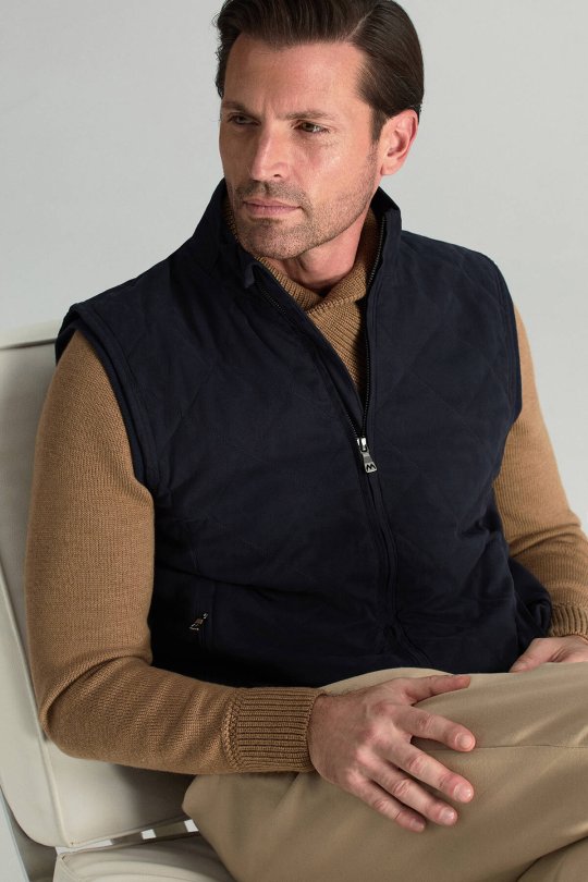 Lacivert Kapitone Yelek