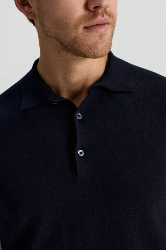 Hemington - Kaşmir Pamuk Karışım Lacivert Triko Polo (3)