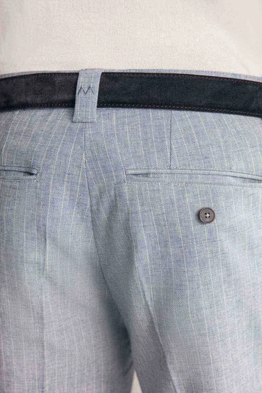 Hemington - Keten Pamuk Karışım Mavi Chino Pantolon (6)