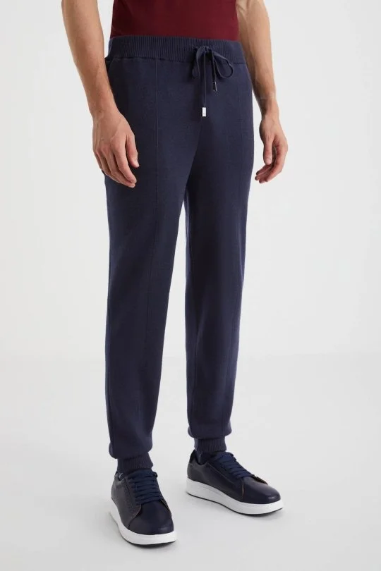 Hemington - Lacivert Merino Yün Activewear Triko Pantolon (2)
