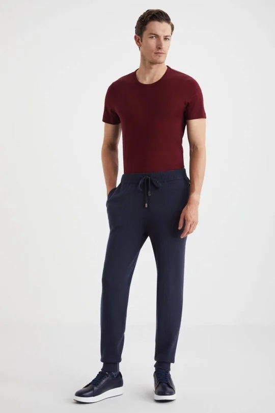 Hemington - Lacivert Merino Yün Activewear Triko Pantolon (1)