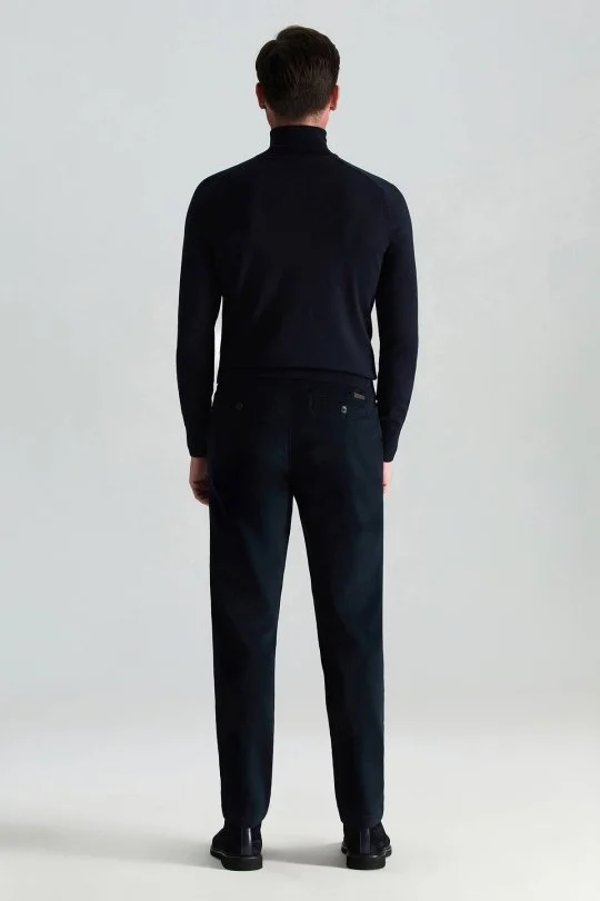 Hemington - Boğazlı Slim Fit Lacivert Merino Yün Triko (4)