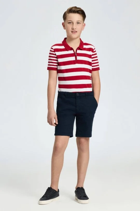 Hemington - Lacivert Pamuk Chino Çocuk Bermuda Şort (3)