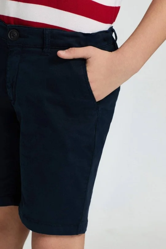 Hemington - Lacivert Pamuk Chino Çocuk Bermuda Şort (4)