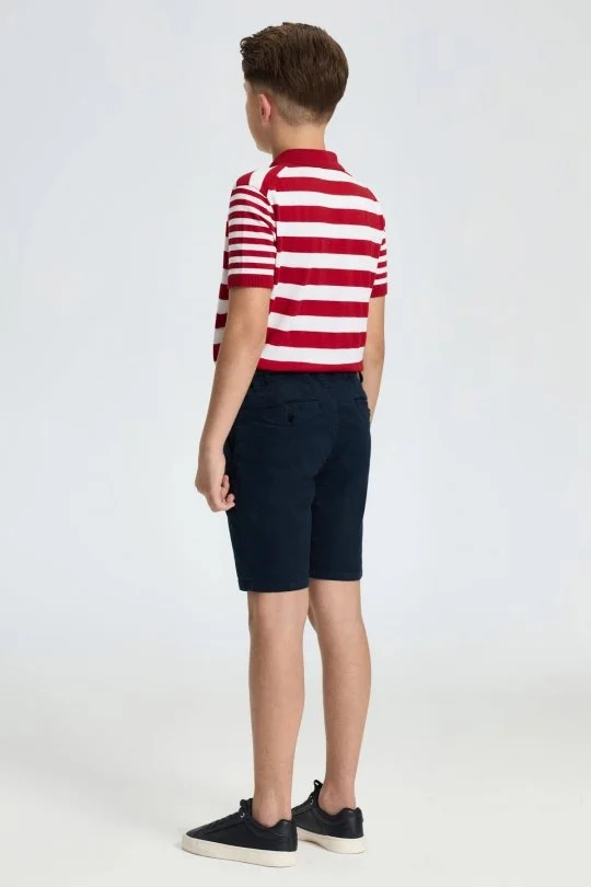 Hemington - Lacivert Pamuk Chino Çocuk Bermuda Şort (5)