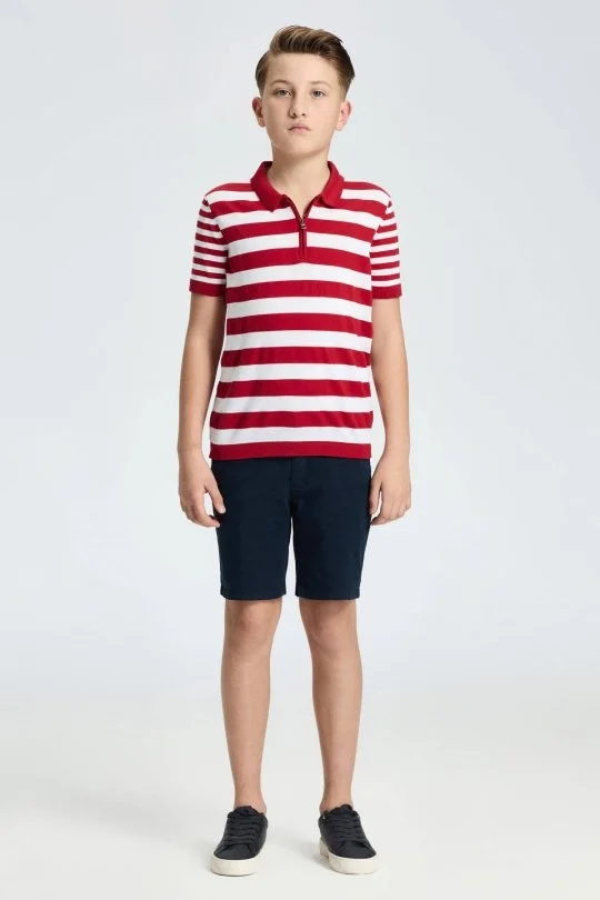 Hemington - Lacivert Pamuk Chino Çocuk Bermuda Şort (2)