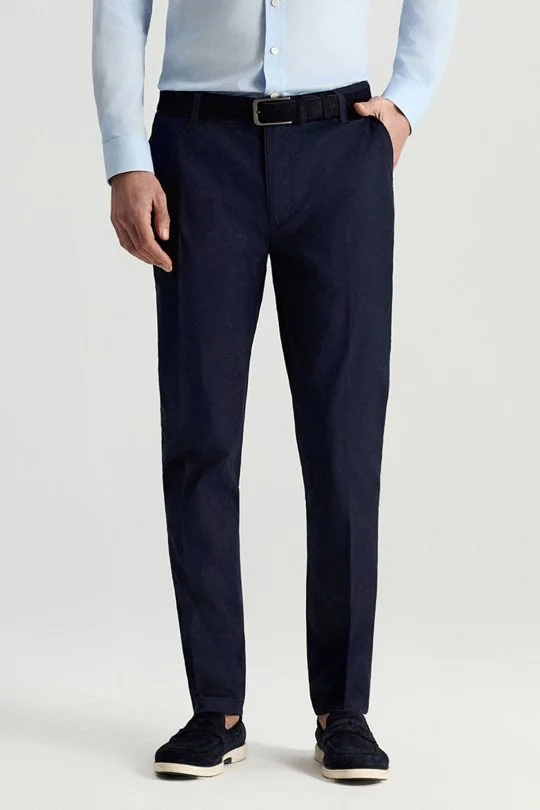 Hemington - Lacivert Pamuk Karışım Yazlık Chino Pantolon (2)