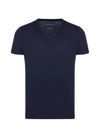Hemington - V Yaka Lacivert Basic T-Shirt (8)