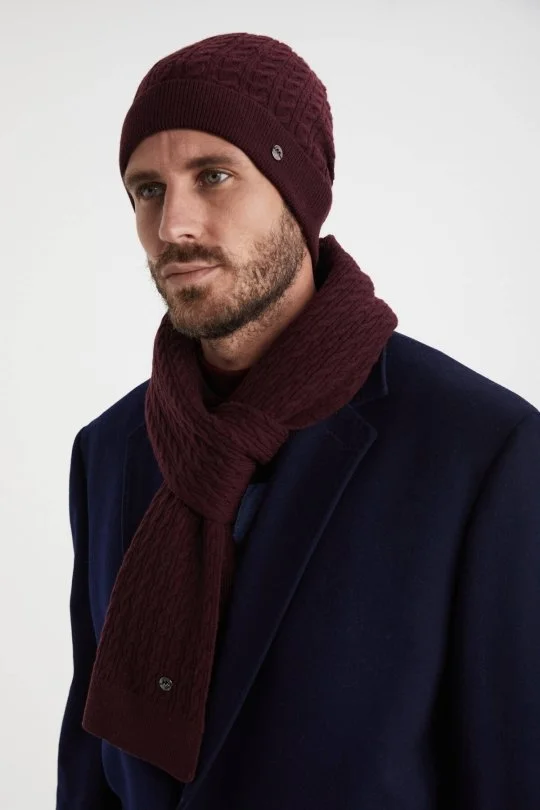 Hemington - Lambswool Yün Bordo Bere