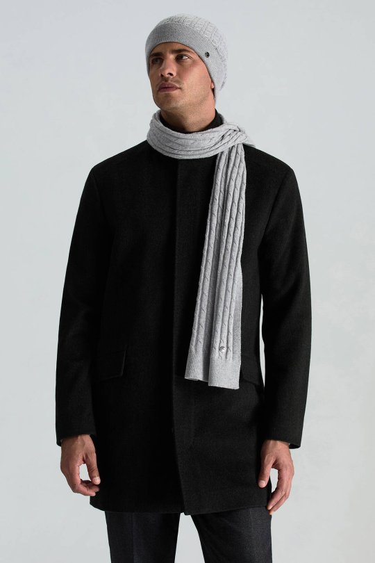 Lambswool Yün Açık Gri Atkı