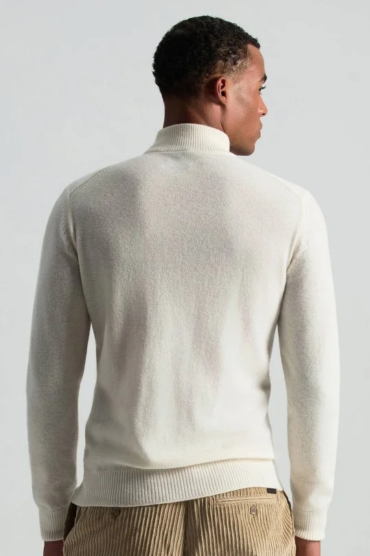 Hemington - Lambswool Yün Argyle Desenli Lupetto Yaka Ekru Kazak (4)