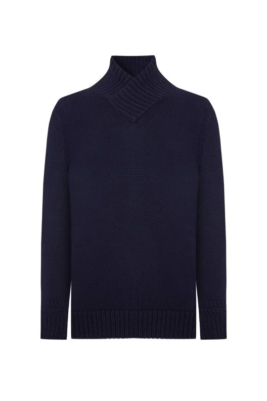 Hemington - Lambswool Yün Boğazlı Lacivert Triko Kazak (7)