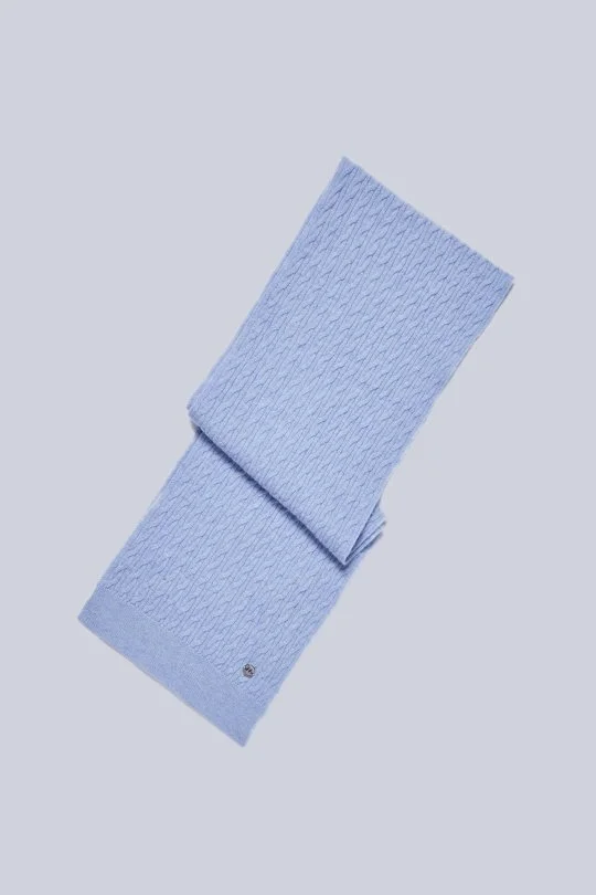 Hemington - Lambswool Yün Buz Mavisi Çocuk Atkı (4)