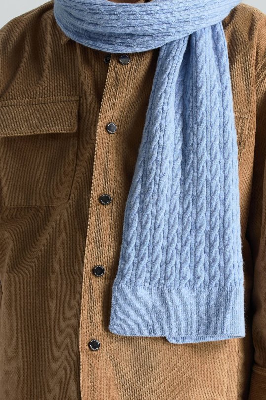 Lambswool Yün Buz Mavisi Çocuk Atkı