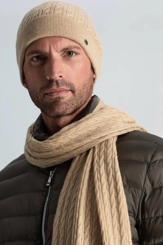 Hemington - Lambswool Yün Camel Atkı (1)