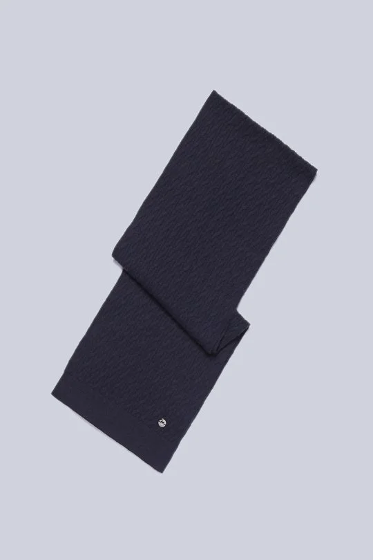 Hemington - Lambswool Yün Lacivert Çocuk Atkı (4)