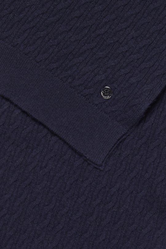 Lambswool Yün Lacivert Çocuk Atkı