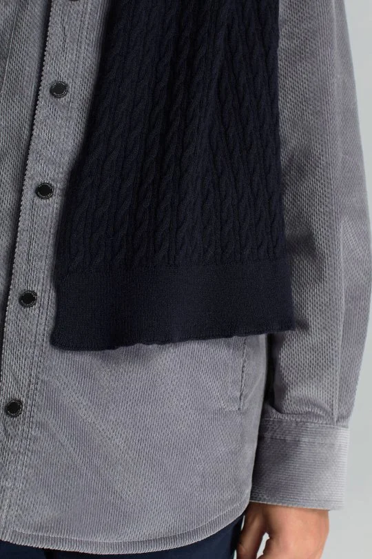 Hemington - Lambswool Yün Lacivert Çocuk Atkı (2)