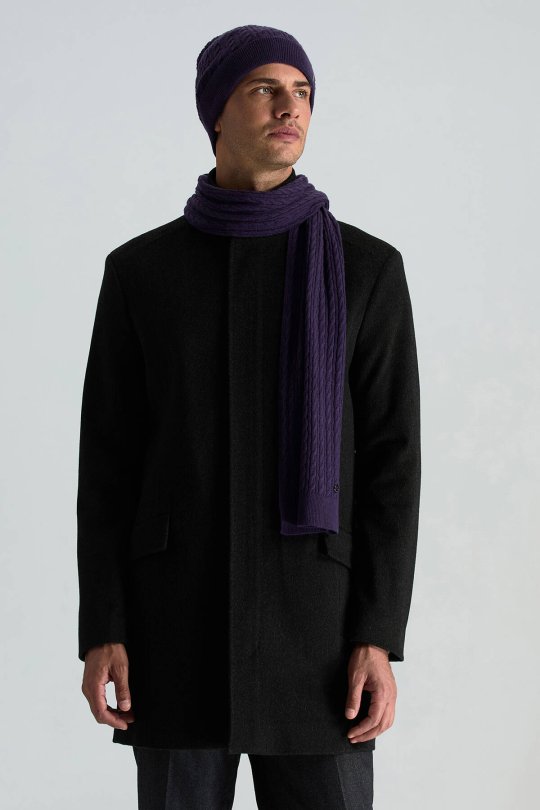 Lambswool Yün Mor Atkı