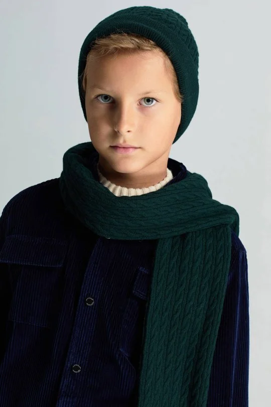 Hemington - Lambswool Yün Yeşil Çocuk Bere