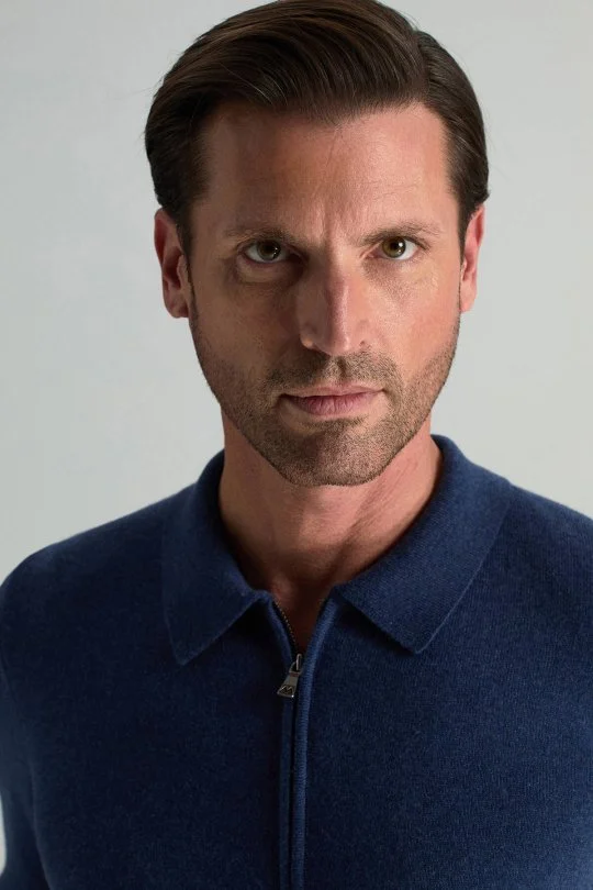 Hemington - Lambswool Yünü Polo Yaka Yarım Fermuarlı Mavi Triko Kazak (3)