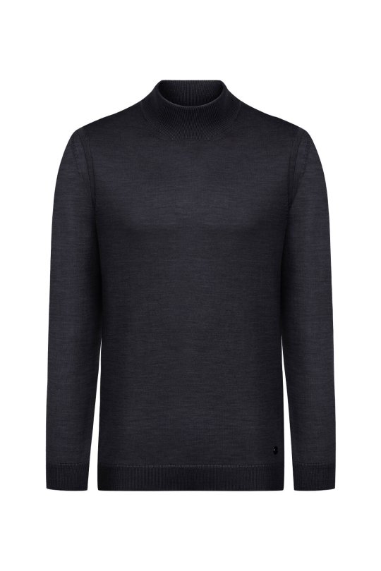 Lupetto Yaka Merino Yün Antrasit Triko