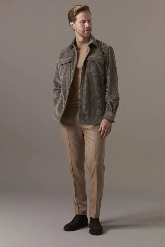 Merino Yün Lupetto Yaka Camel Triko