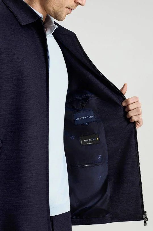 Hemington - Lyocell Kumaş Fermuarlı Lacivert Spor Ceket (5)