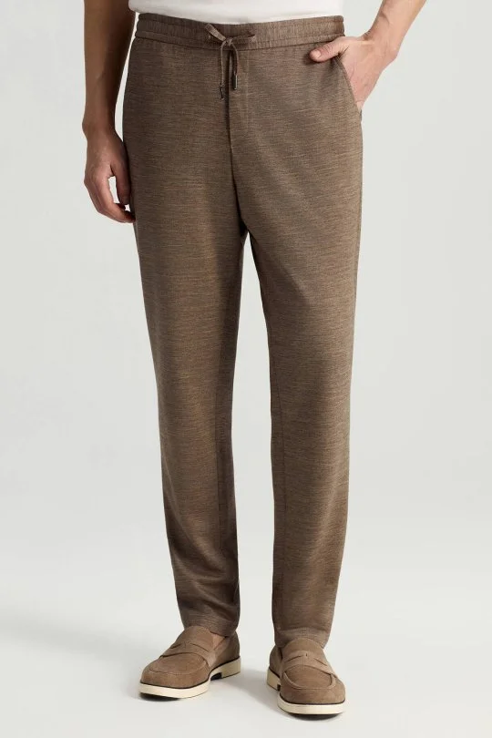 Lyocell Kumaş Kum Rengi Relax Chino Pantolon